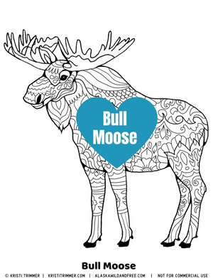 Color: Bull Moose Coloring Page