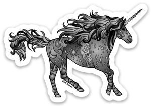 Unicorn - Black Sticker