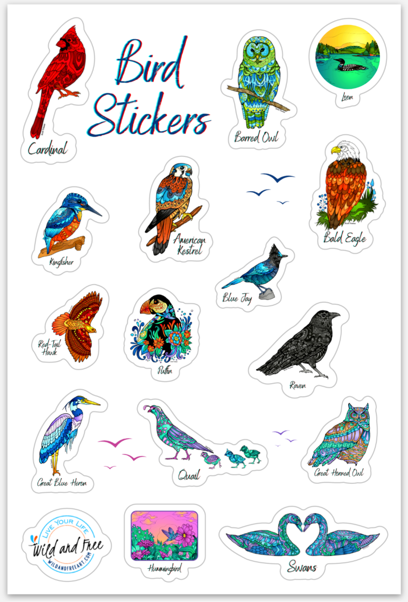Bird Sticker Sheet – Alaska Wild & Free