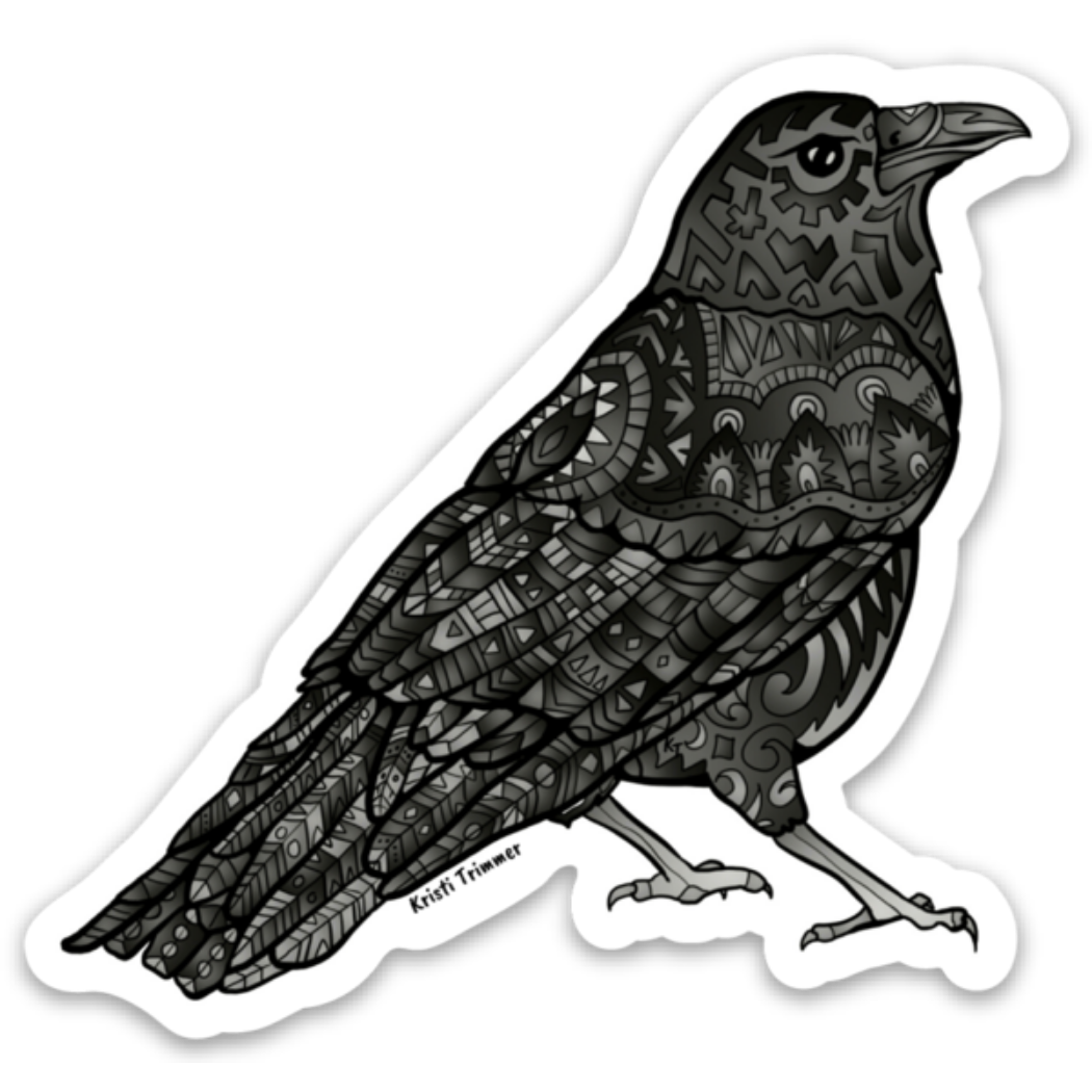 Bird - Black Raven Sticker – Alaska Wild & Free