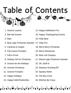Books - Happy HalloThanksMas Coloring Book