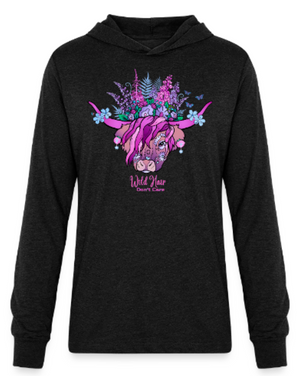 Hoodie - Long Sleeve Hoodie Shirt - Cow + Wild Hair