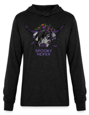 Hoodie - Long Sleeve Hoodie Shirt - Spooky Heifer
