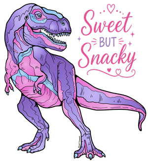 Hoodie - Long Sleeve Hoodie Shirt - T-Rex + Sweet But Snacky