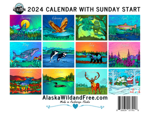 Calendar - 2024 with Sunday Start Wall Calendar