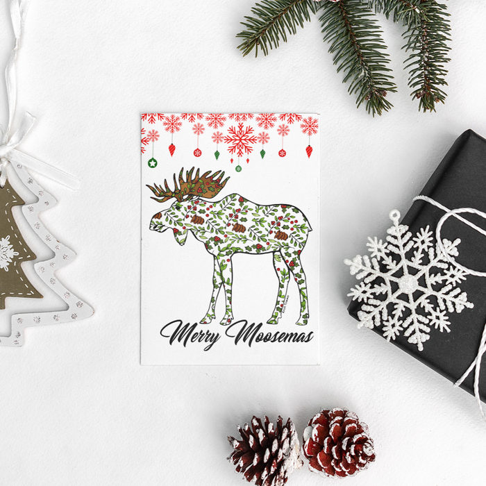 Greeting Card - Merry Moosemas
