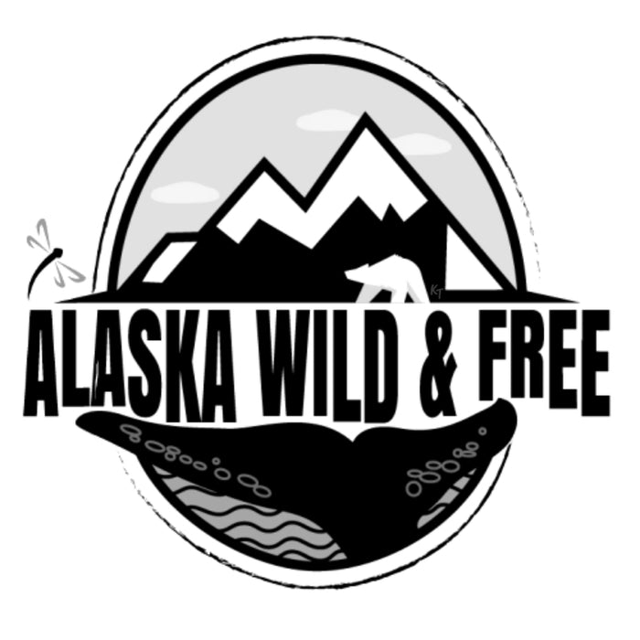 Alaska Wild & Free Sticker - Black & White