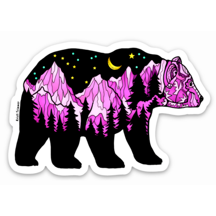 Bear - Big Dipper Pink Bear Sticker