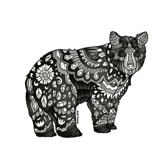 Bear - Black Bear - Black & White Sticker