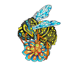 Bumble Bee - Yellow & Black Sticker