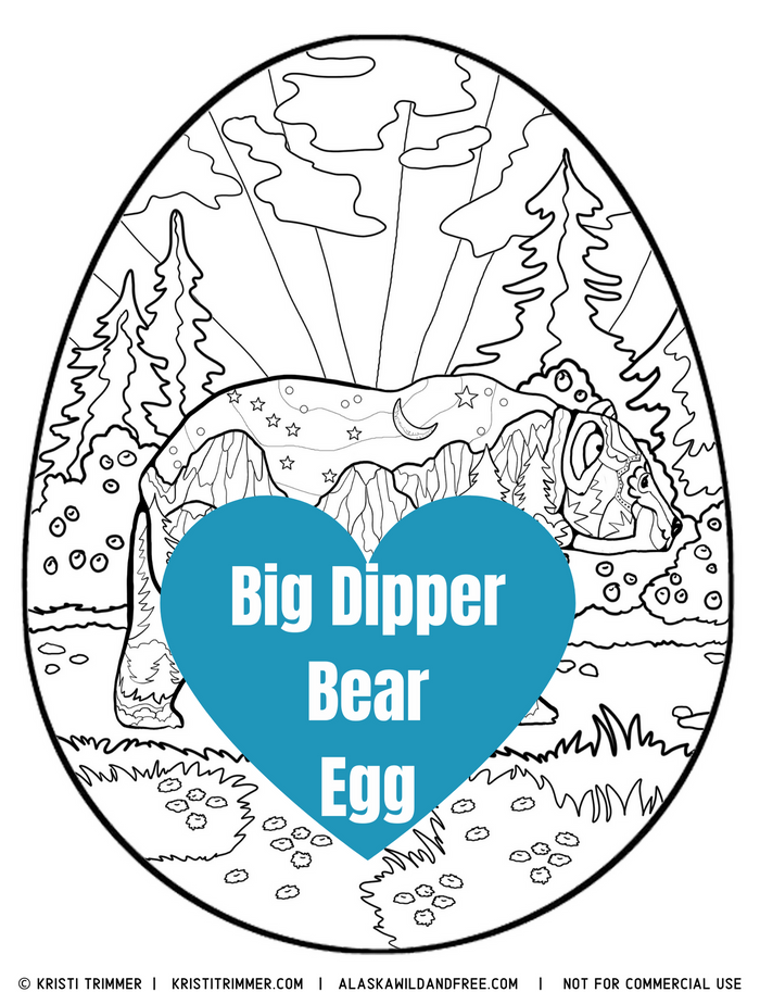 Color: Easter Eggs - Big Dipper Bear Coloring Page