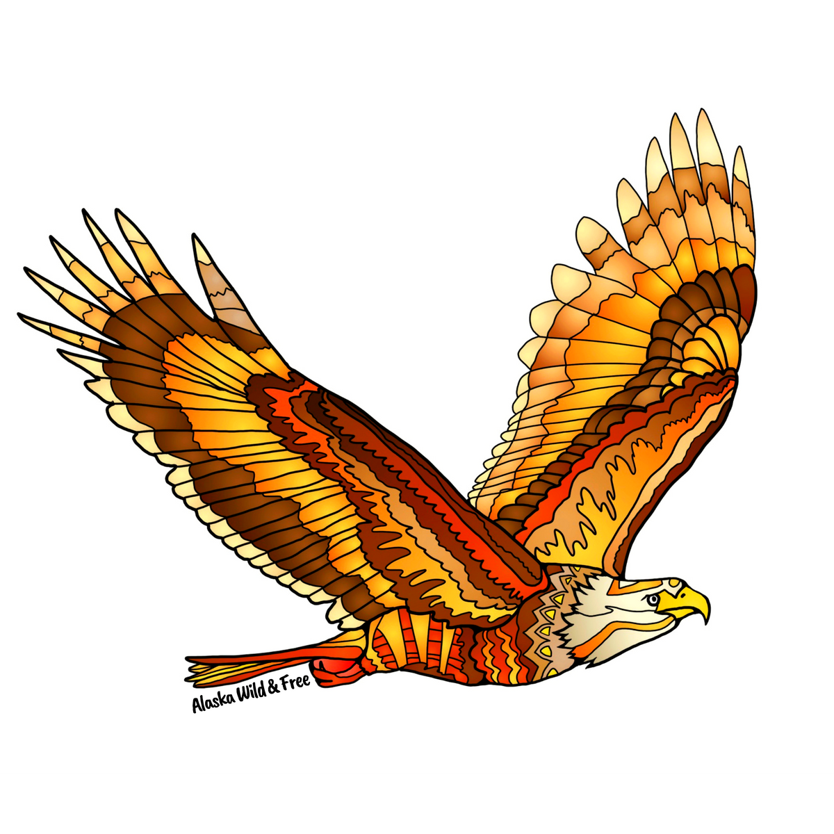 Bird - Flying Eagle Sticker – Alaska Wild & Free