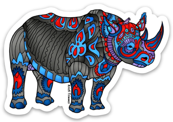 Rhino - Black Sticker
