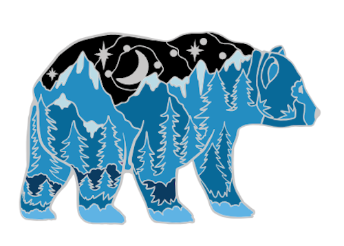Bear - Alaska Glacier Blue Bear Pin