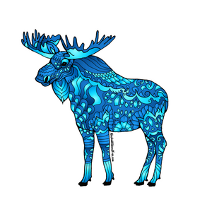 Moose - Majestic Blue Moose Magnet