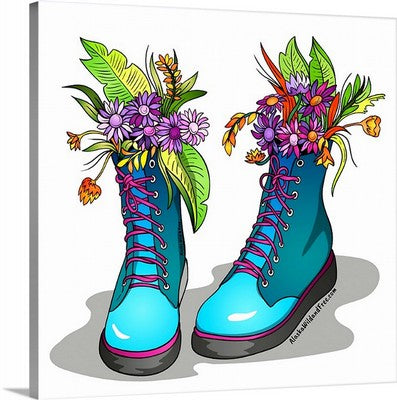 Canvas - Blue Gardening Boots