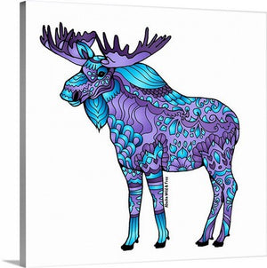 Canvas - Blue & Purple Moose