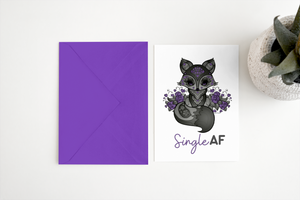 Greeting Card - Black Fox - Single AF