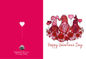 Greeting Card - 3 Gnomes - Happy Valentine's Day