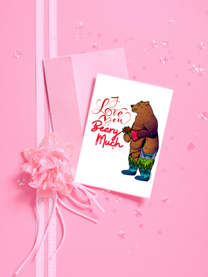 Greeting Card - I Love You Beary Much Valentine's Day Card