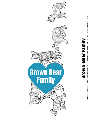 Color: Brown Bear Family Coloring Page