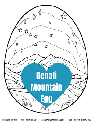 Color: Easter Eggs - Denali Mountain Coloring Page