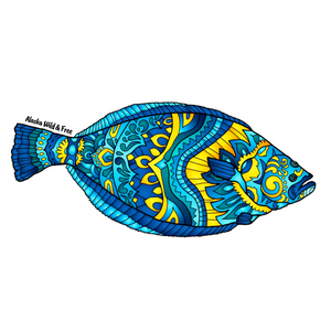 Fish - Halibut Magnet - Blue