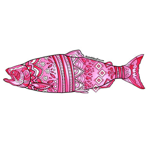 Fish - Pink King Salmon Sticker