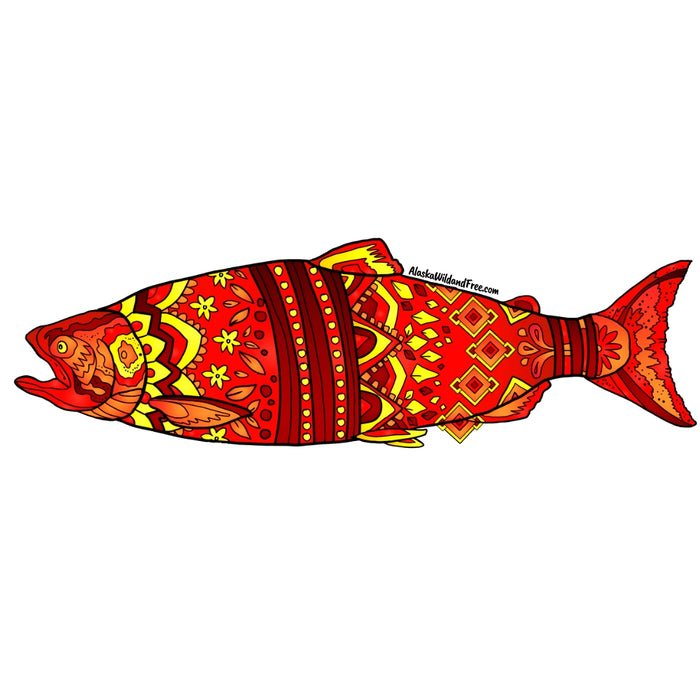 Fish - Red King Salmon Sticker