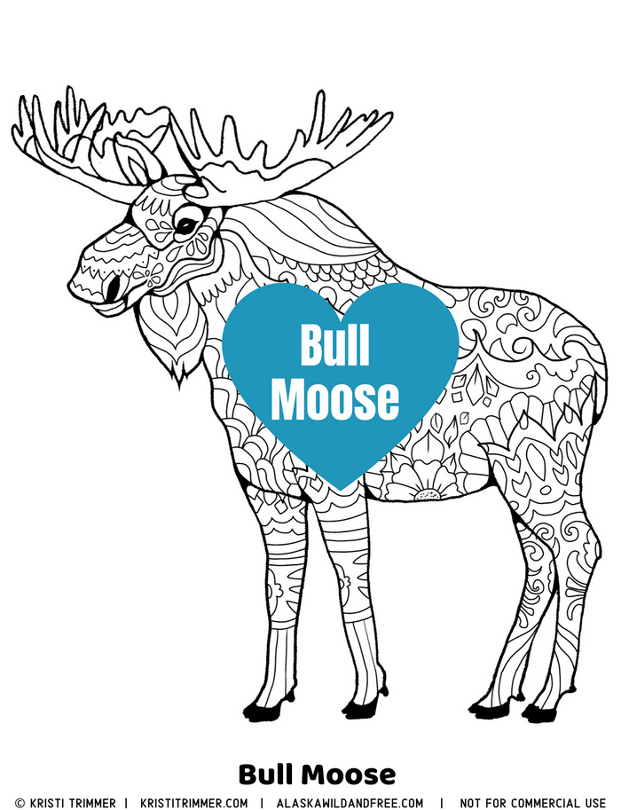 Color: Bull Moose Coloring Page