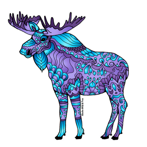 Moose - Majestic Purple & Blue Moose Magnet