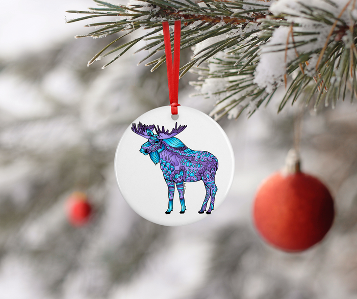 Ornament - Purple Moose