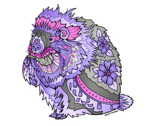 Porcupine - Purple & Grey Sticker