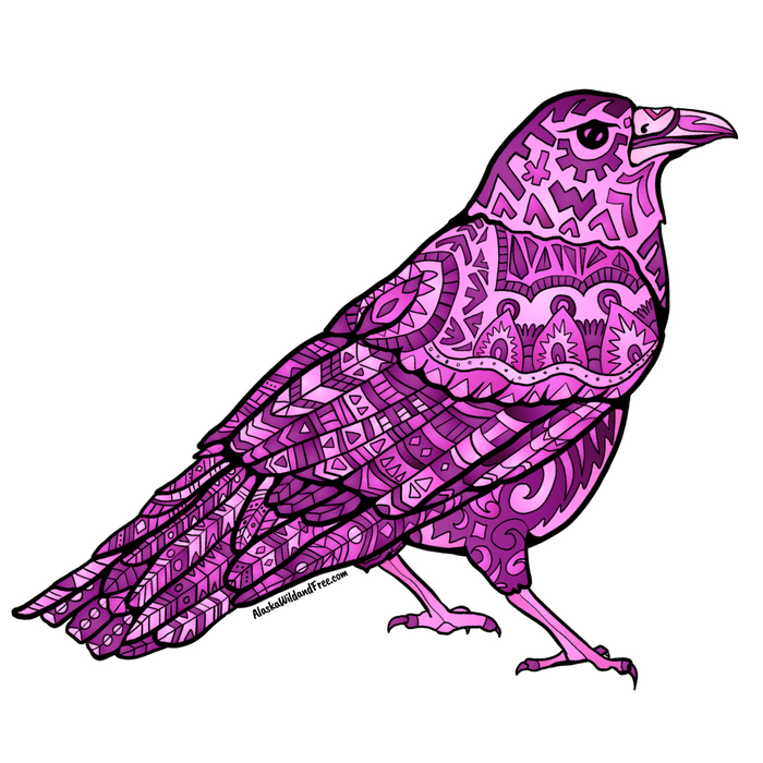 Bird - Pink Raven Sticker