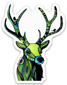 Deer - Regal Green Deer Magnet