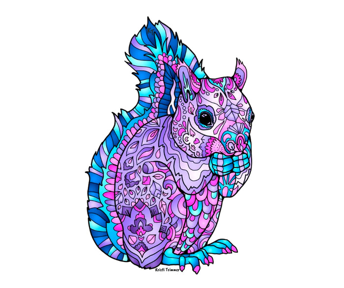 Squirrel - Purple Sticker