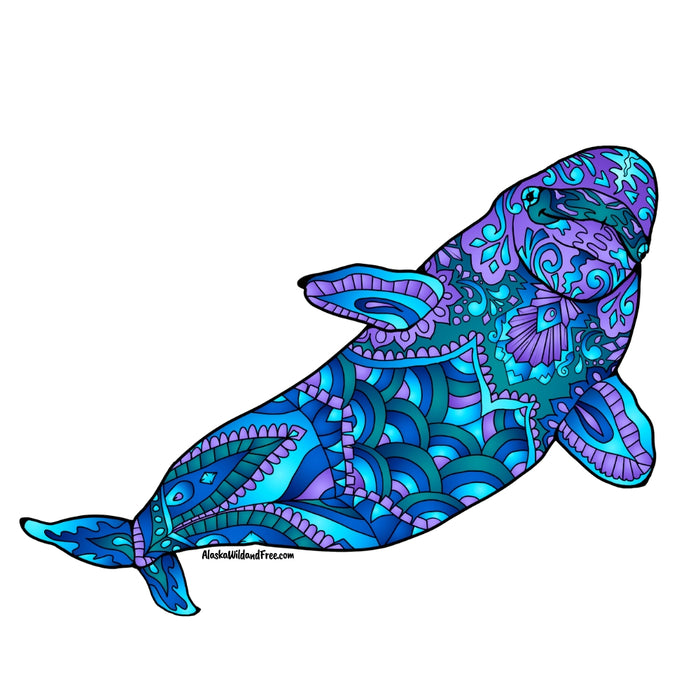 Whale - Blue & Purple Beluga Whale