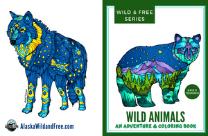 Book - Wild Animals: A Wild & Free Adventure & Coloring Book