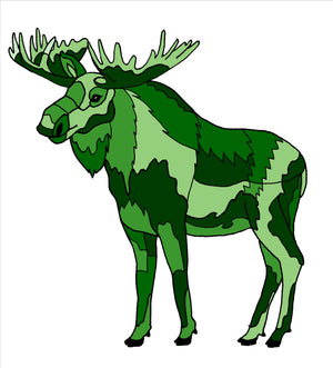 Moose - Green Geo Moose Sticker