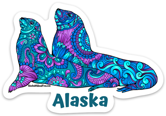 Stellar Sea Lions Sticker - Alaska